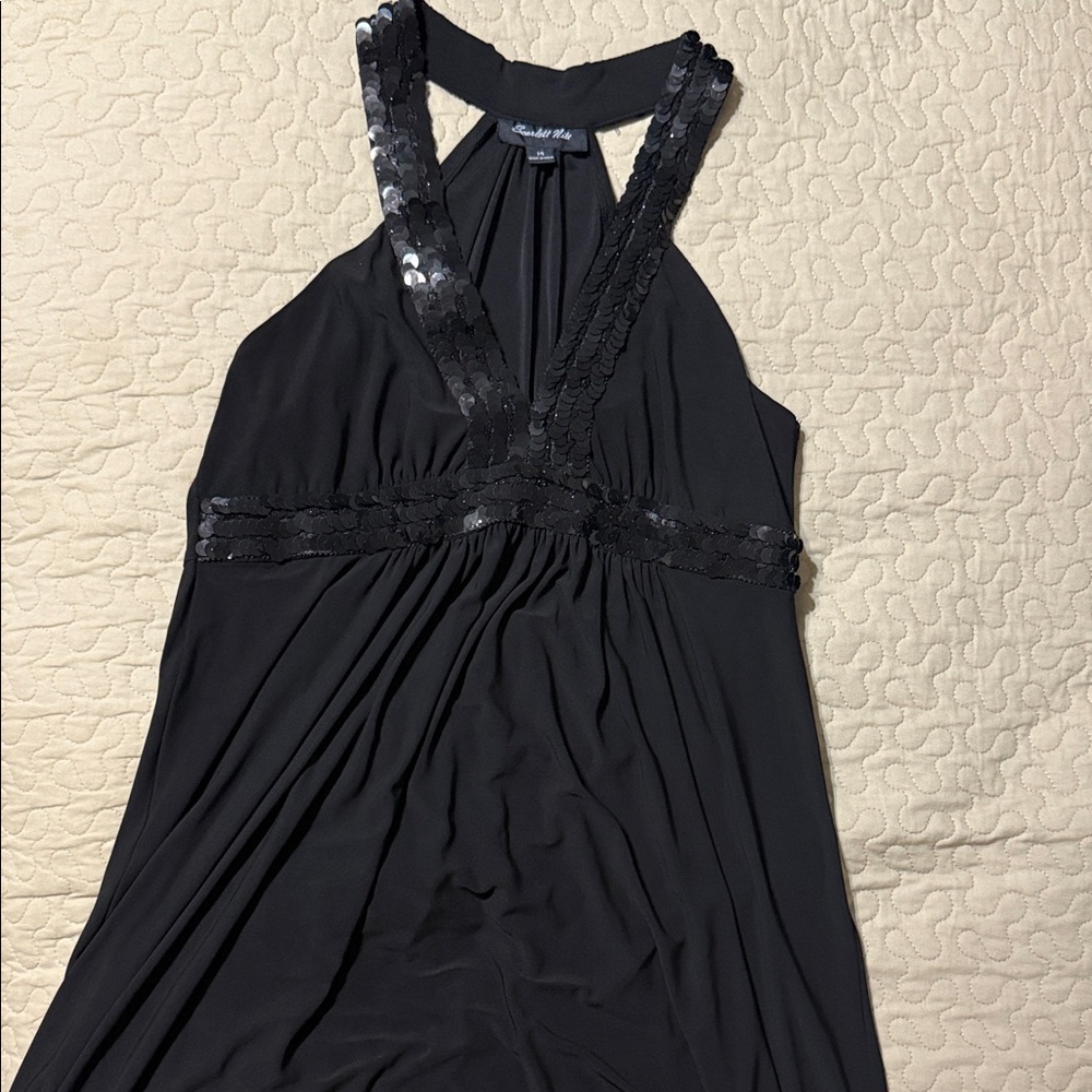 Scarlett Nite Black Sequin Halter Dress